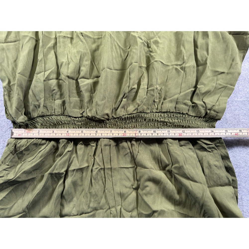 Buenos Ninos Romper Womens XXL Olive Green Smocked Waist Adjustable Straps NEW - Picture 7 of 14